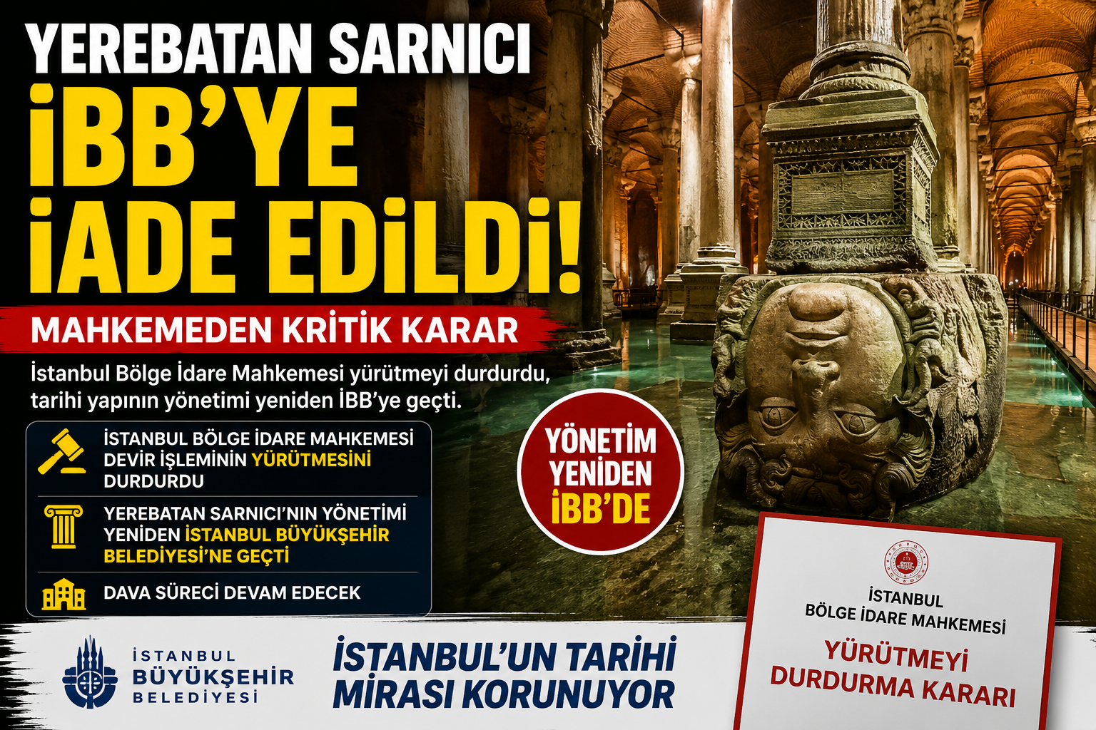 YEREBATAN SARNICI İBB'YE GERİ DÖNDÜ! MAHKEMEDEN KRİTİK KARAR